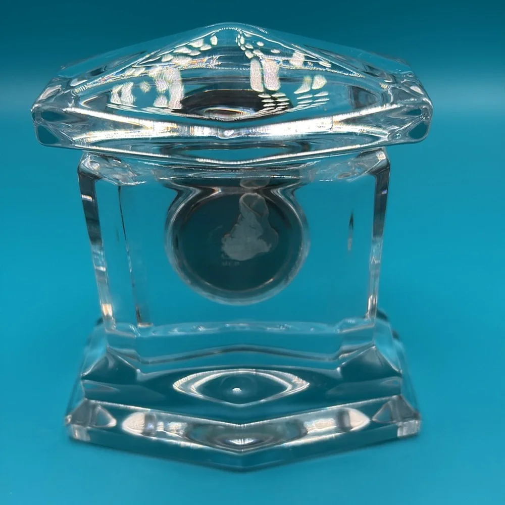Lenox ovations lead crystal shelf mantle desk clock